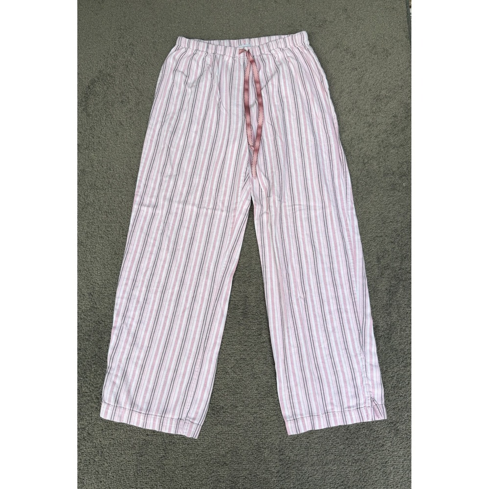 Charter Club Intimates Pink Striped Cotton Pajama Pants Small Elastic Waist